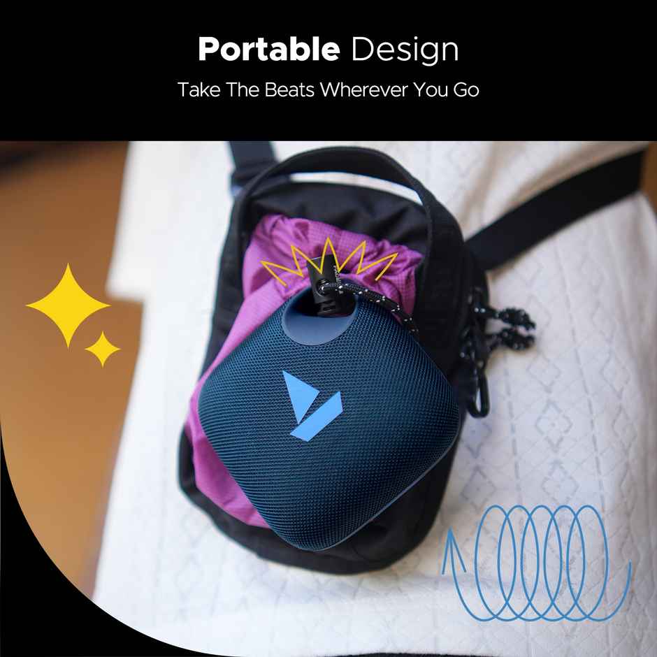 boAt Stone190 Pro Bluetooth Speaker with 5W Signature Sound, Up to 12hrs of Playtime, TWS Feature, Built-in Mic, Bluetooth v5.3, AUX Port, TF Card, IPX6 & Type-C Bluetooth Speaker - Tropical Blue