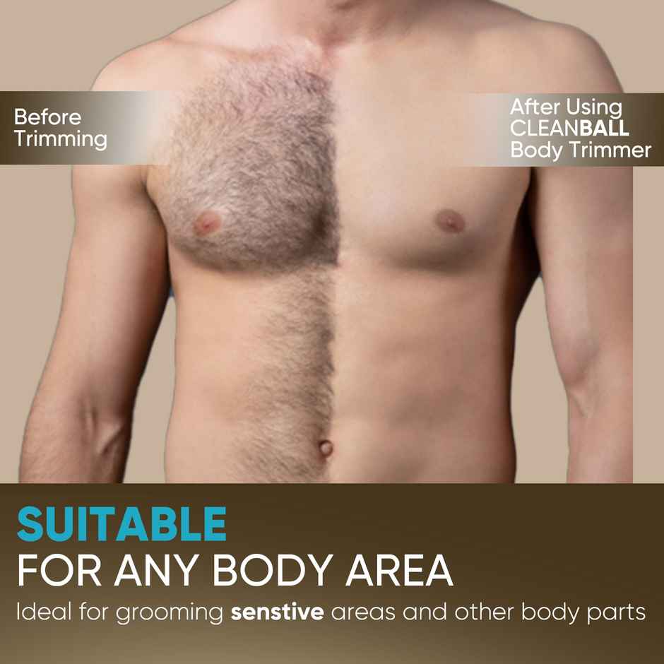 VEGA CleanBall Full Body Trimmer for Men Private Parts, Body, IPX5, 90 mins Runtime (VHTH-33)