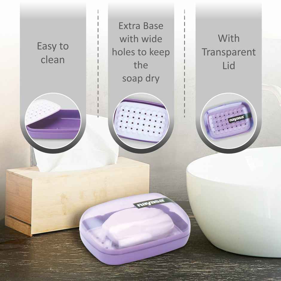 Nayasa Bubbles Rectangle Soap Case Purple