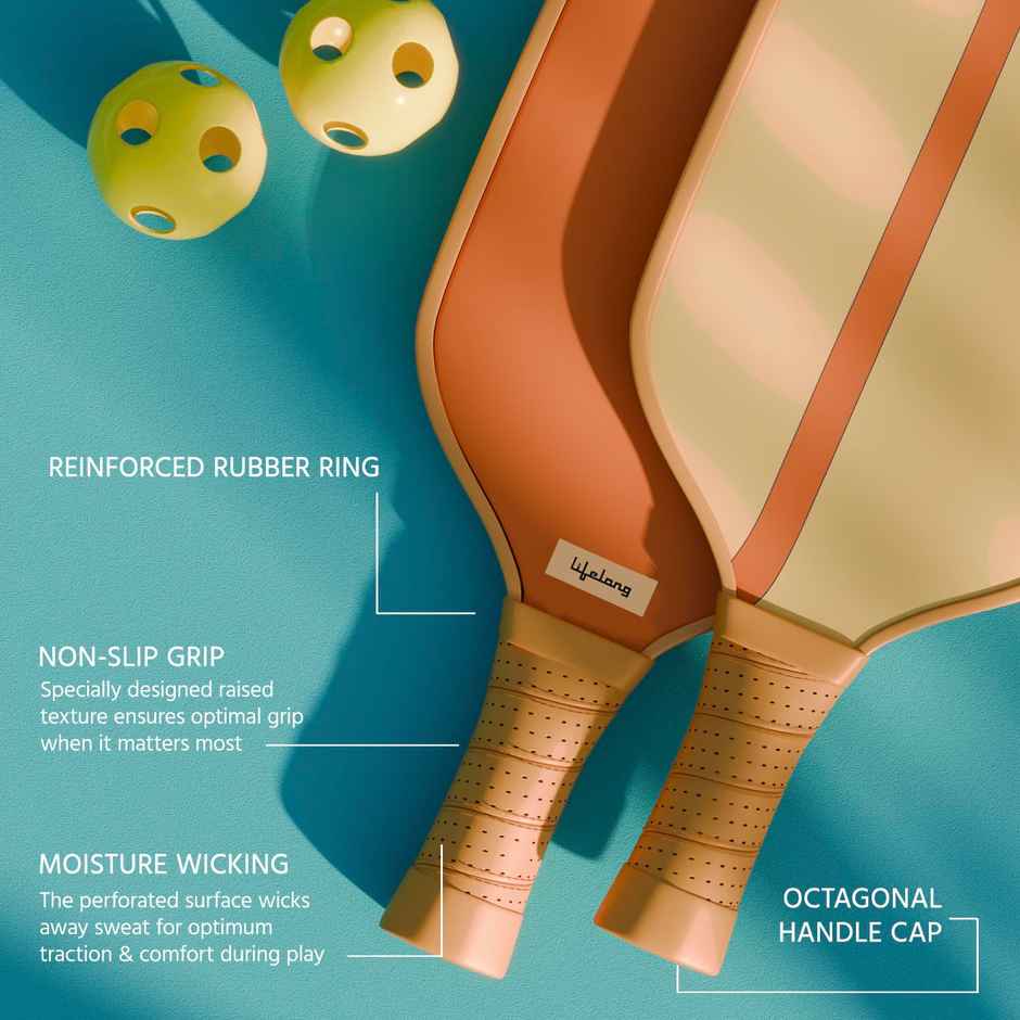 Lifelong Pickleball Paddle Set -Fiberglass Surface 4 Pickleball Balls & Paddle Cover Bag