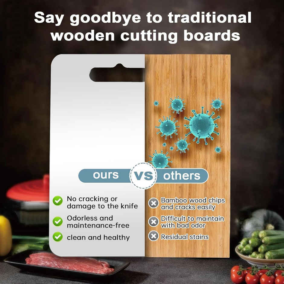 2Mech Stainless Steel Chopping Board Vegetable | Fruit Cutting | Kneeding