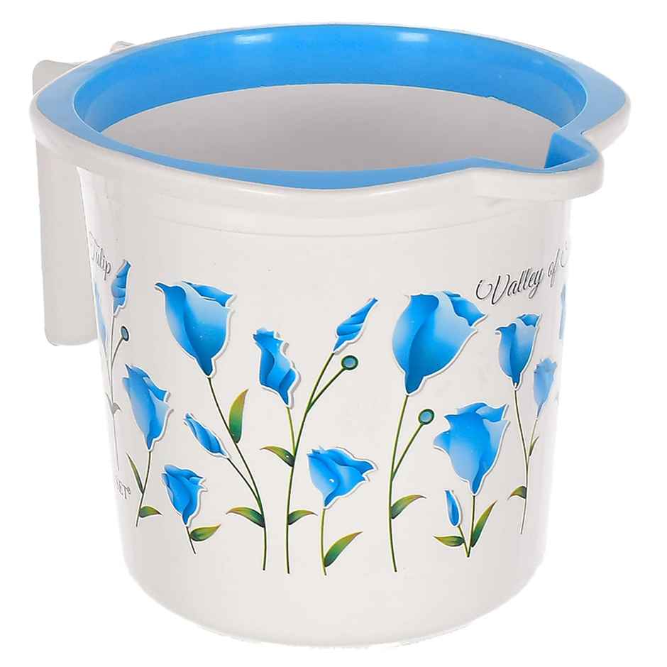 Kuber Industries Plastic Bathroom Mug | 1.5L | Pack of 2 (Blue & White)