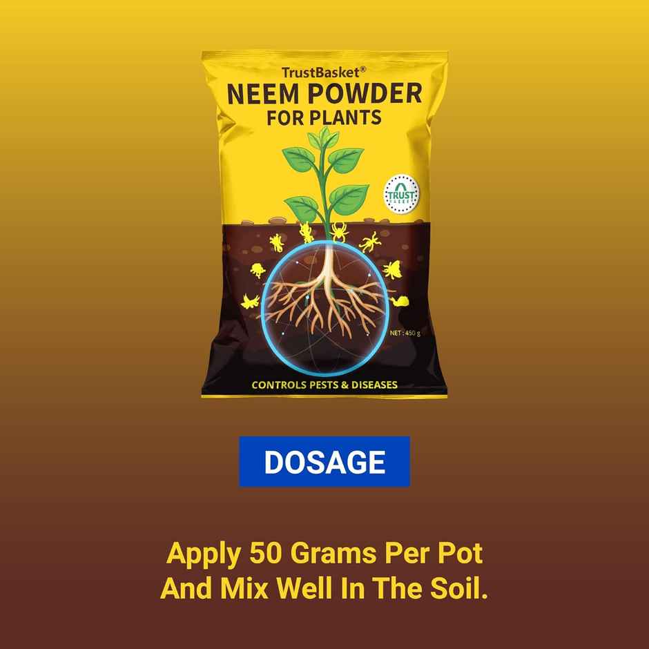 TrustBasket Neem Cake Powder | Organic Fertilizer & Pest Repellent for Home Gardening