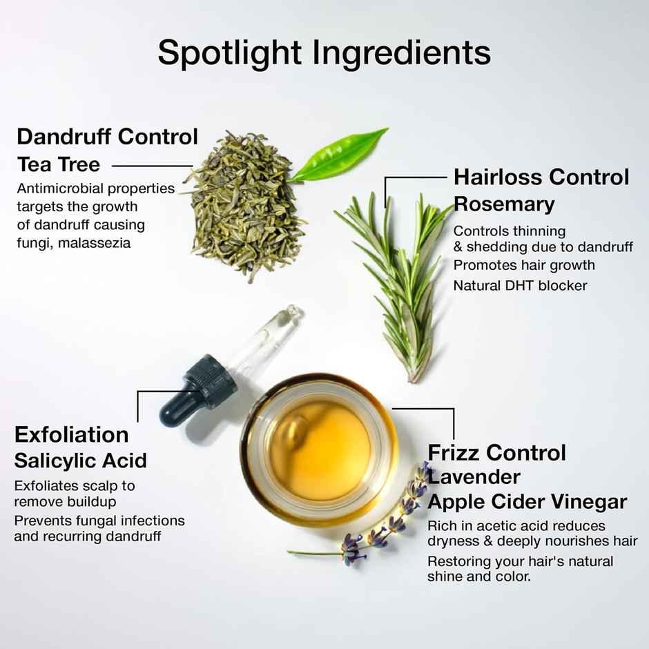 Soulflower Salicylic Acid Tea Tree Anti Dandruff Hair Serum