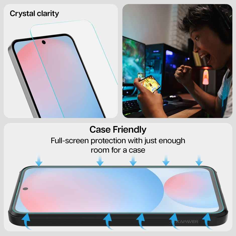 Kapaver Samsung Galaxy S24 Fe Tempered Glass Screen Protector | Glass Hd 1 Pack|1 Easydo Applicator