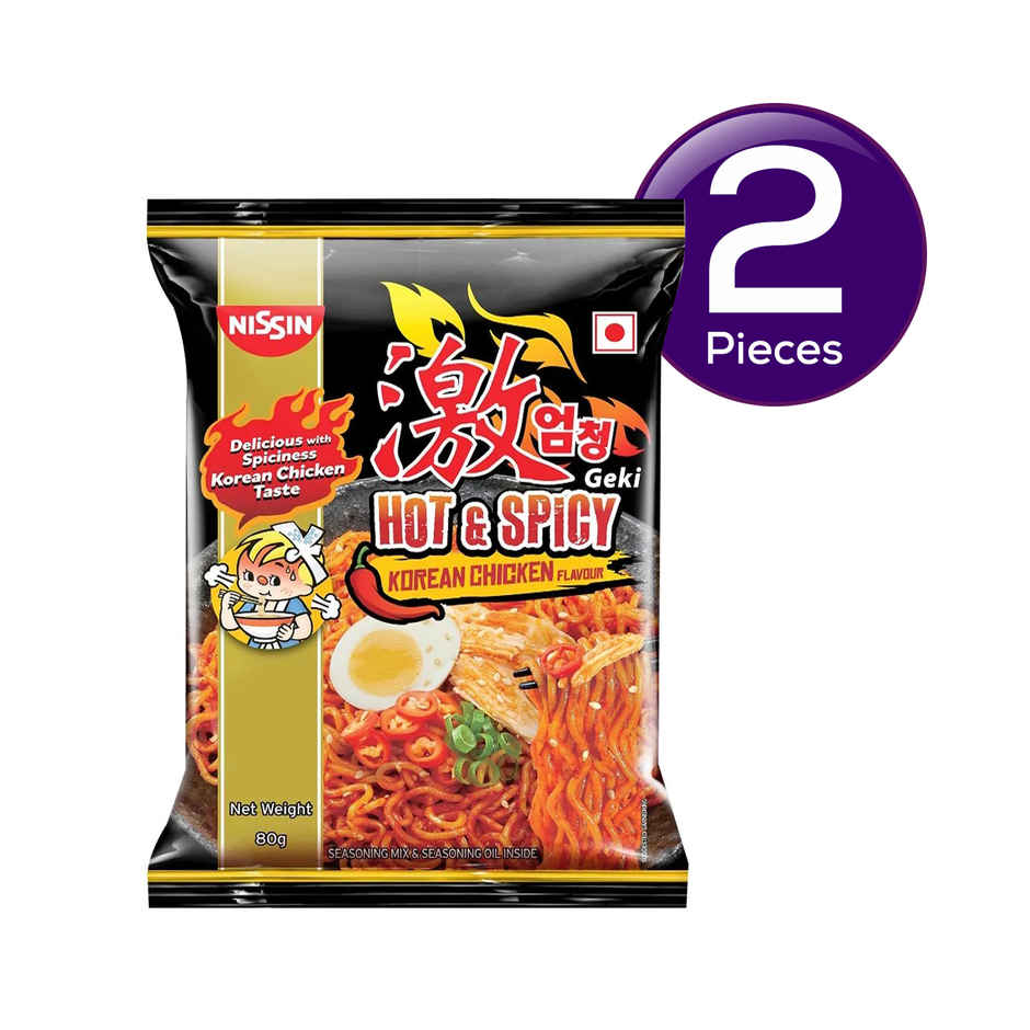 Nissin Geki - Hot and Spicy Korean Chicken Flavoured Ramen Instant Noodles Combo
