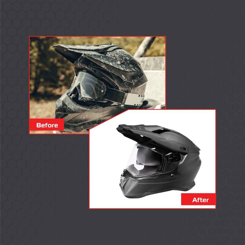Vega Crux Black Helmet-L (1pc) & Vista Auto Care Helmet Kleen Removes Dirt, Silver-Based Antibacterial Disinfectant Foam Spray (125ml) Combo