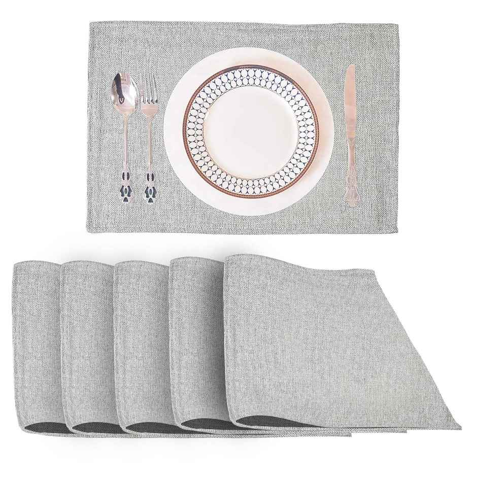 Lushomes Jute Table Mats - Grey | Jute Placemats | 12 x 18 inch | 30 x 45 cm