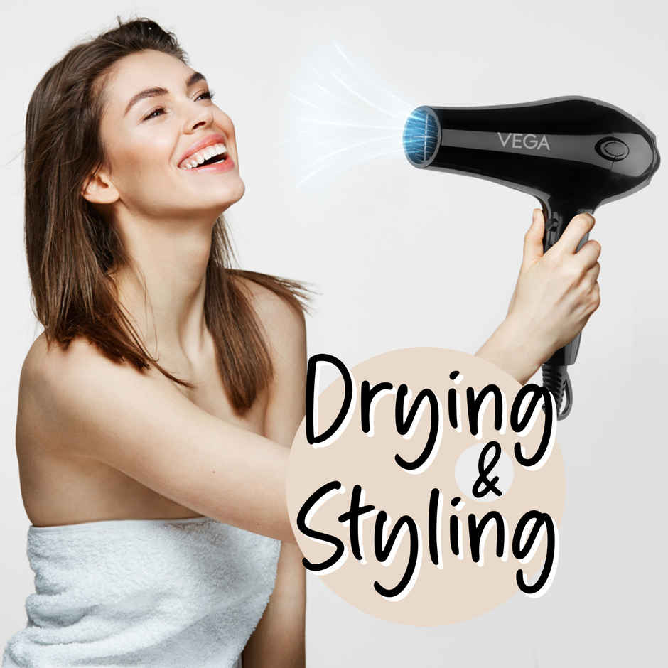 VEGA Pro Touch 2000W Professional Hair Dryer With Cool Shot (Vhdp-02), Black