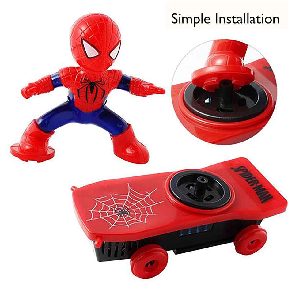 Kidology Kid's Superhero Electric Spiderman Stunt Skateboard Toys 360�Rotate Tumbler with Music