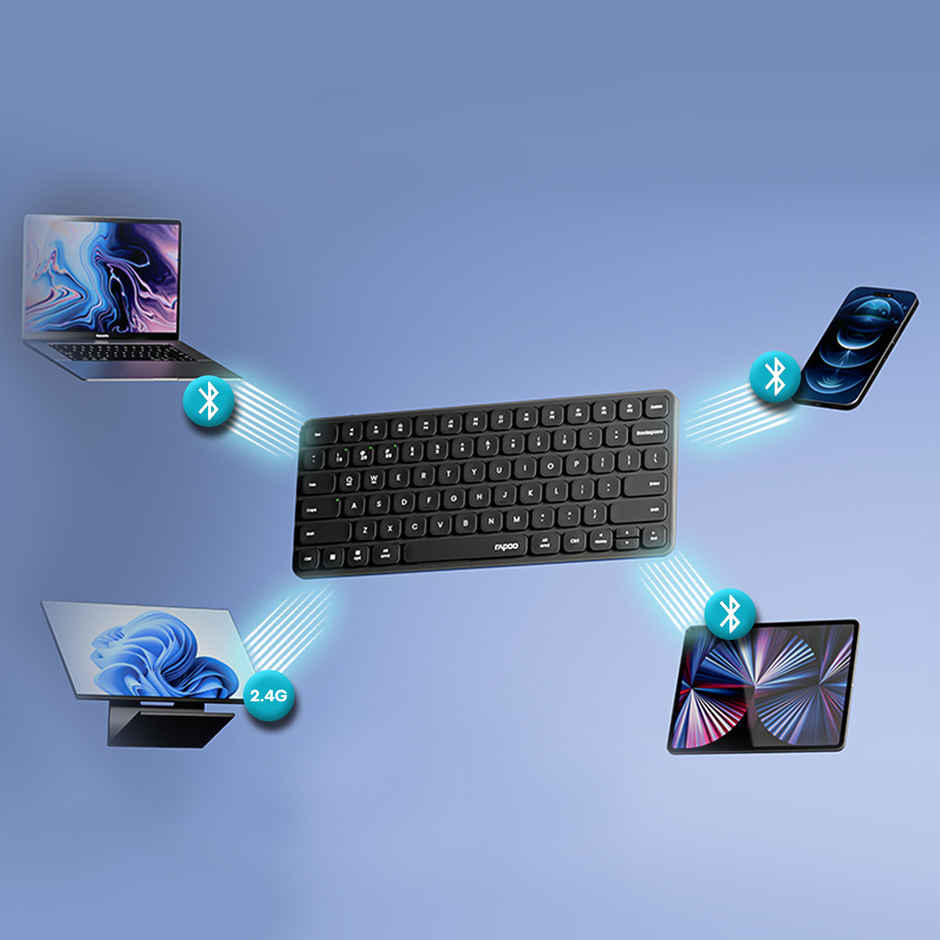 Rapoo E9050L Bluetooth Wireless Multi-Device Keyboard | Connect with 4 Devices | Grey