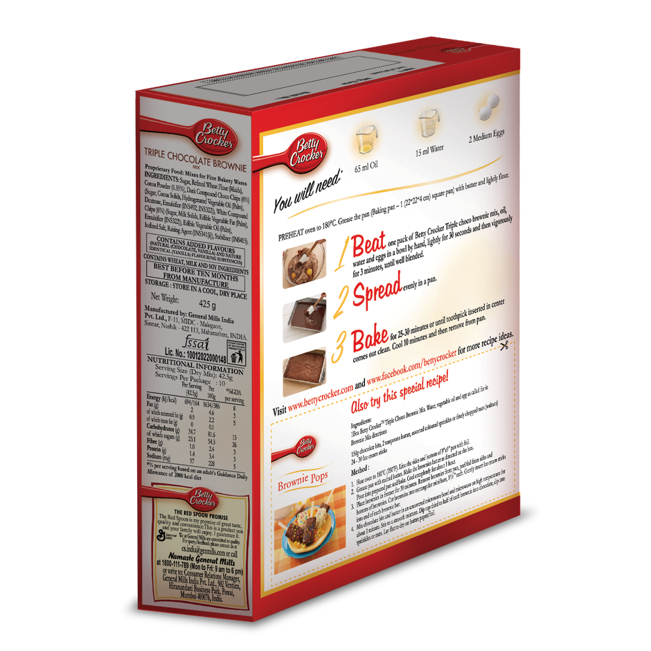 Betty Crocker Triple Chocolate Brownie Instant Cake Mix Powder | Baking Essential