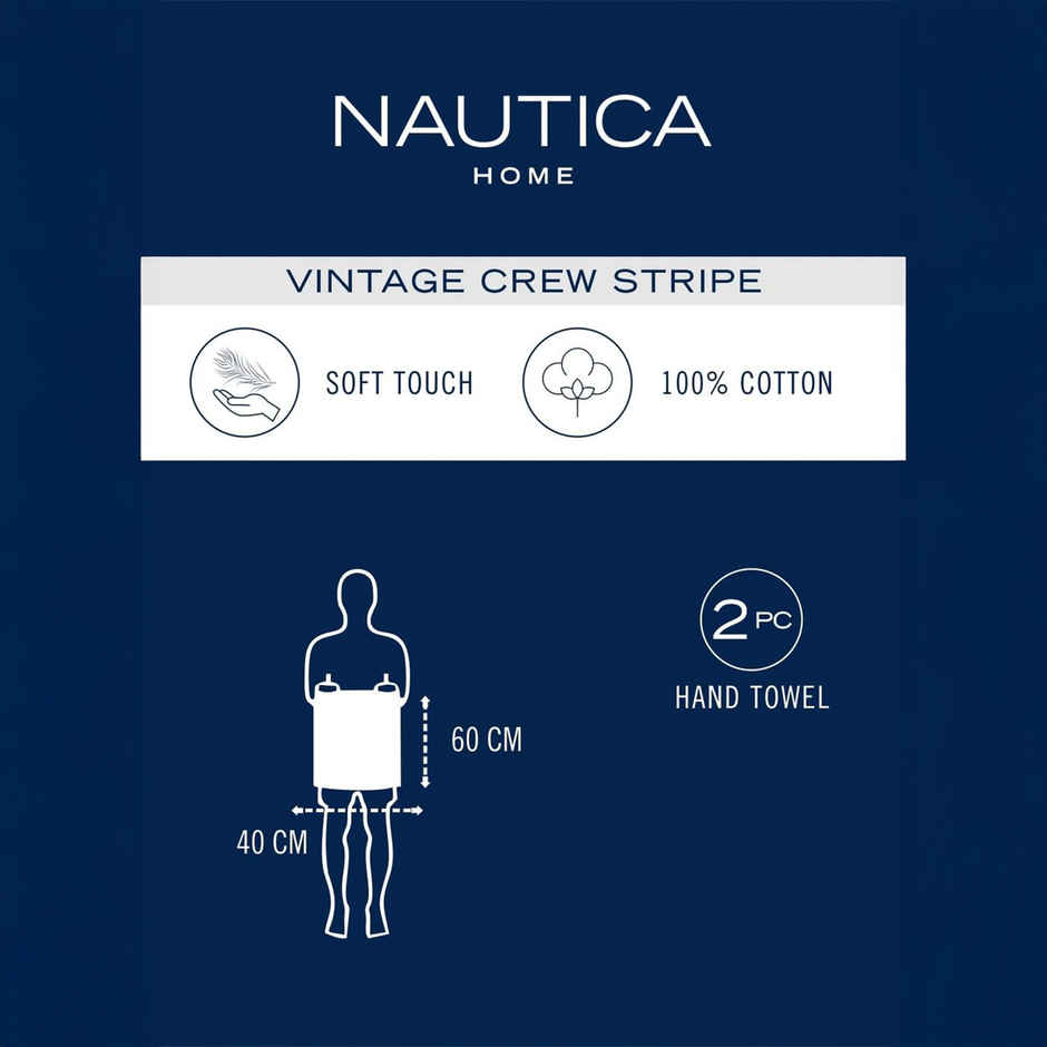Nautica Super Soft Zero Twist 100% Cotton Towel -1pc Bath Towel | Vintage Crew Stripe Solid-Coral