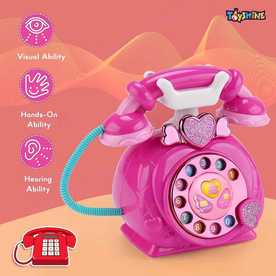 Toyshine Vintage Multifunctional Rotary Landline Phone Toy For Kids