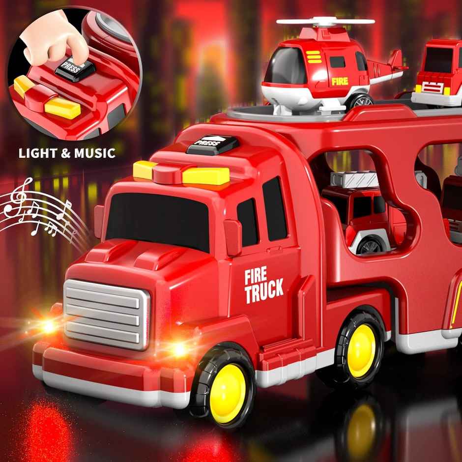 Storio 5 in 1 Fire Truck Toy Set | Rescue Vehicle Toy for Kids