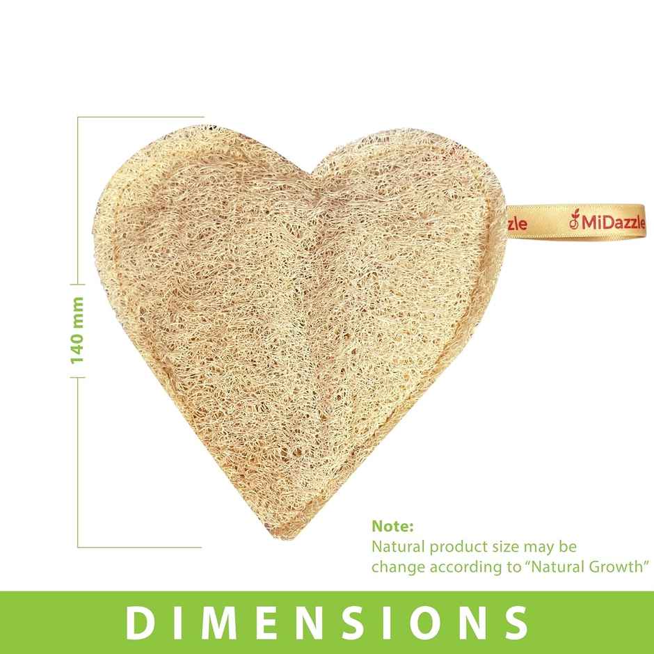 Midazzle 100% Natural Body Scrubber Organic Loofah for Bathing - Heart |MIOL6104