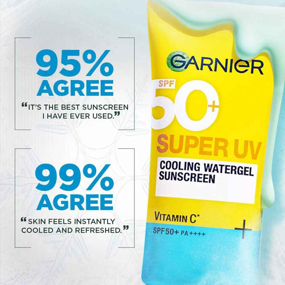 Garnier Super UV Cooling Water Gel Sunscreen | 8 Hr freshness | No White Cast | SPF 50 PA++++