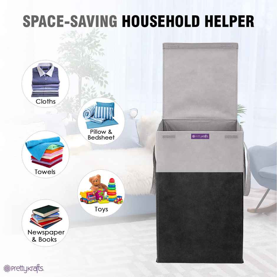 Prettykrafts 13, Square with lid Nw plain lange Black (Black)