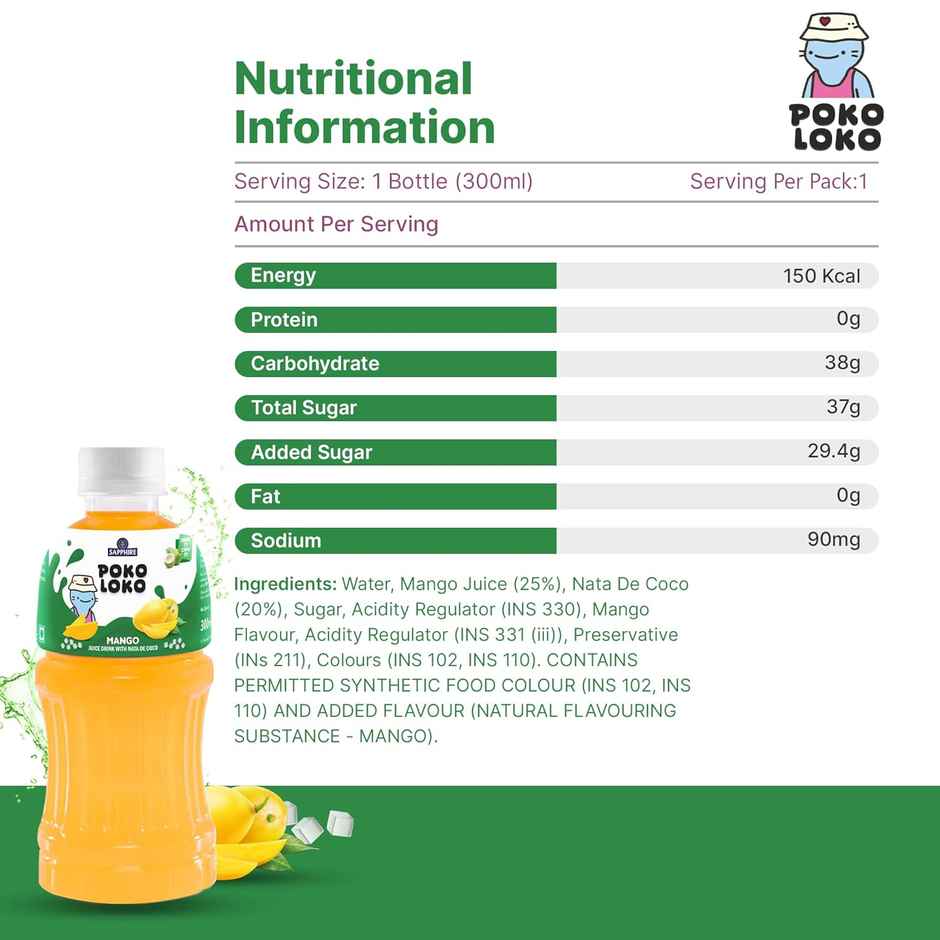 Sapphire Poko Loko Mango Nata Drink