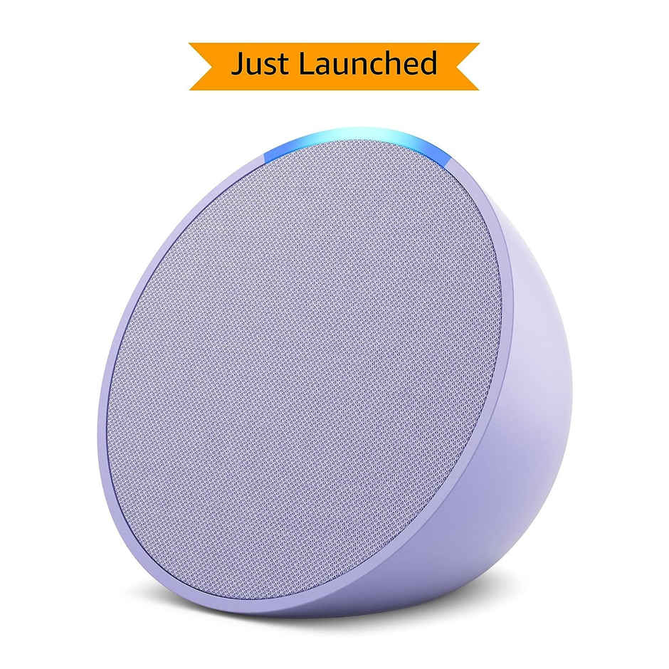 Amazon Echo Pop Smart Speaker | Alexa & Bluetooth | Loud Sound with Balanced Bass | Purple