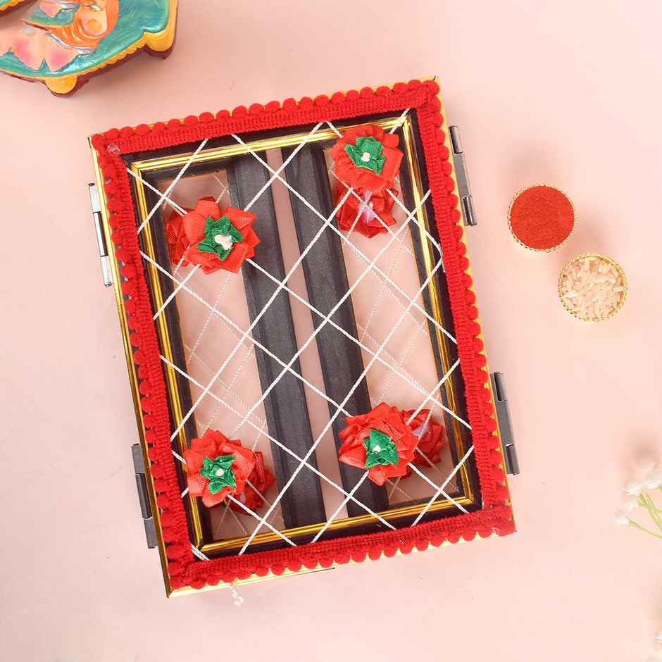 Astonishing Ganesha Phool Bangla | Red | 8 inch | Satvik