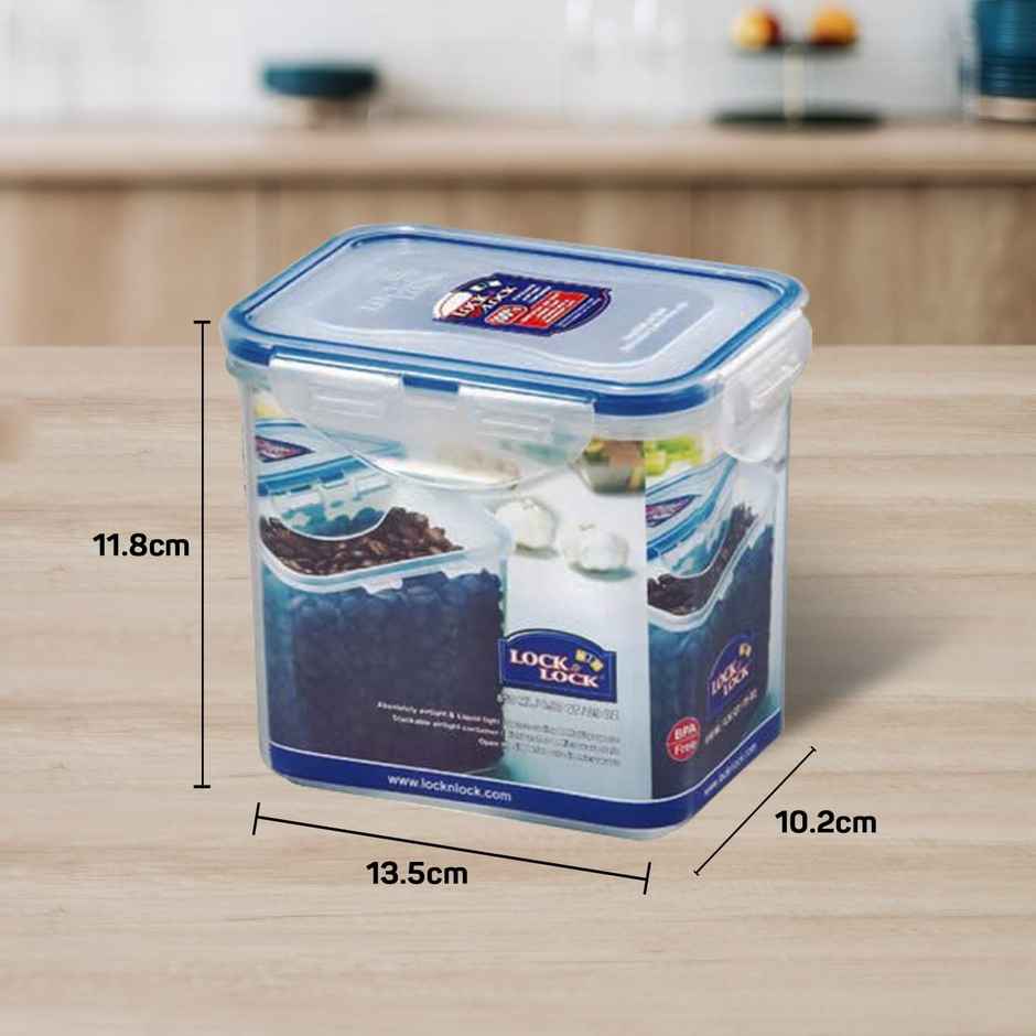LocknLock HPL808 Classic Plastic Airtight Food Storage Container | Transparent - 850 ml