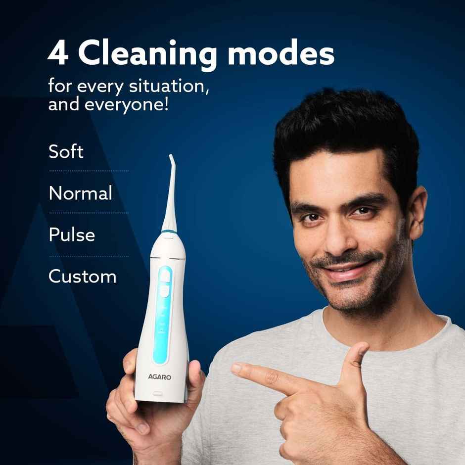 Agaro Ultra Dental Flosser For Teeth, Cordless & Rechargeable, 4 Cleaning Modes, Ipx7, 200Ml Tank