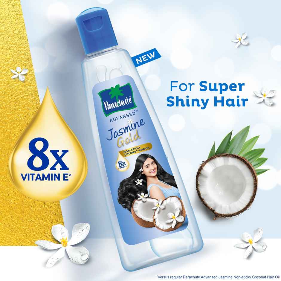 Parachute Advansed Jasmine Gold Coconut Hair Oil with 8x Vit E