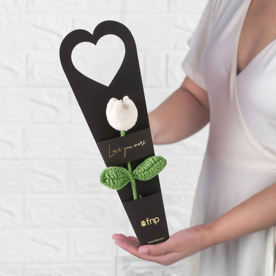 Eternal White Tulip Artificial Flower Bloom | Ideal for Gifting | FNP