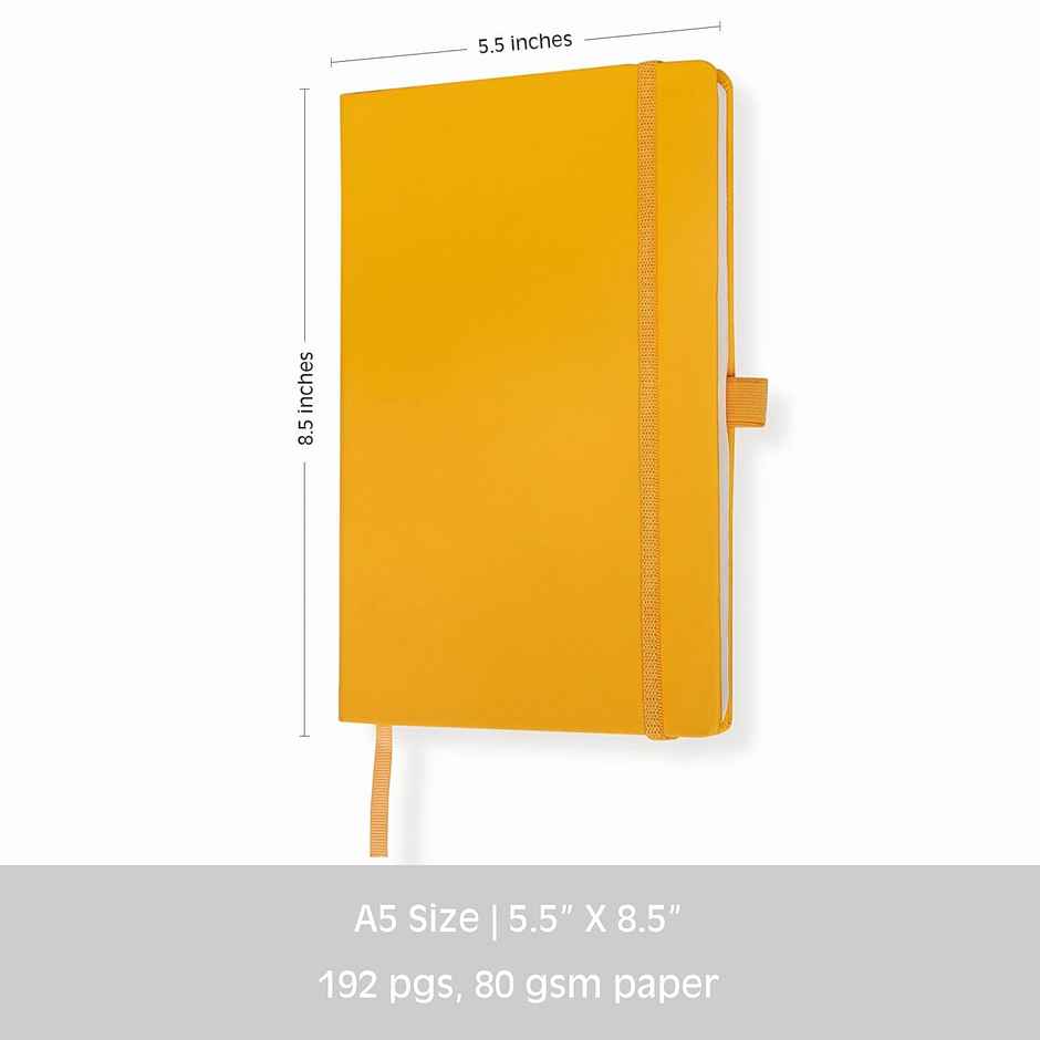 ABK A5 Pu Diary Ruled - 80 Gsm 190 Pages - Yellow