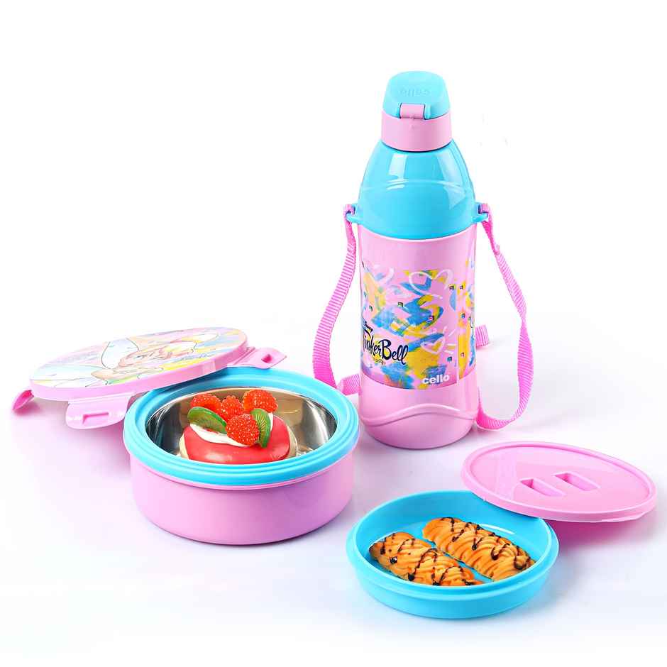 Cello Tiffy Gift Set | Insulated Lunch Box + Water Bottle | 360 + 390 ml - (Colour May Vary)