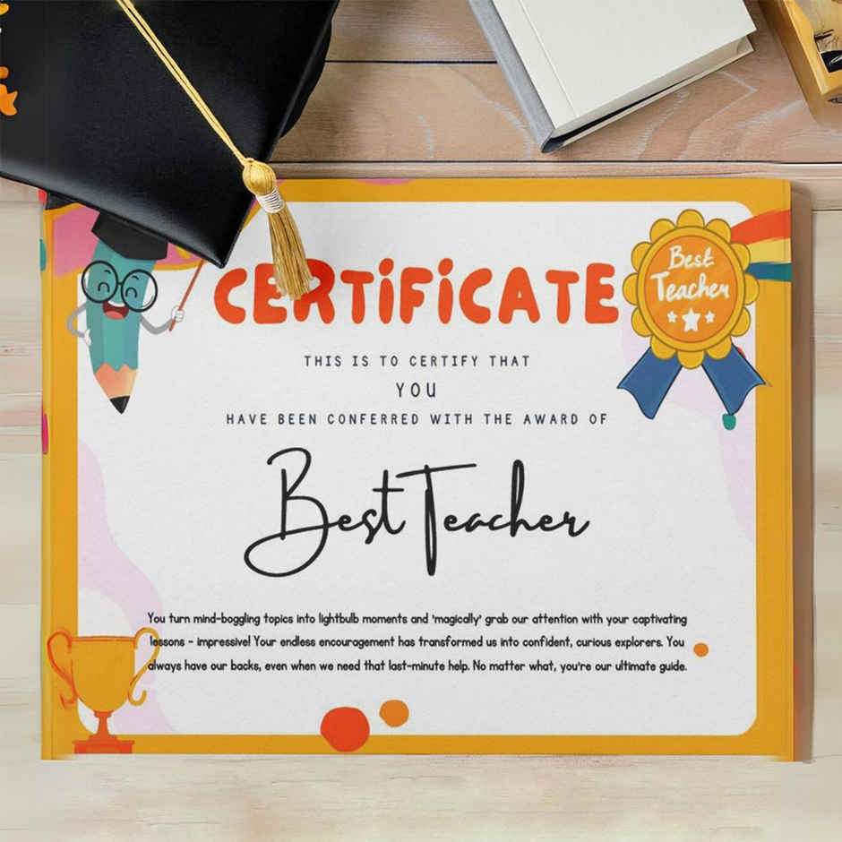 Best Teacher Certificate For Father's Day Gifting | Teachers Day Special | Mad Over Prints
