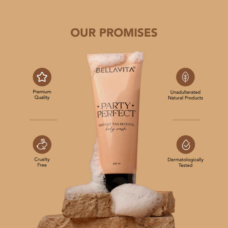 BELLAVITA Party Perfect 2-in-1 Body Wash| Instant Tan Removal | Instant Brightening