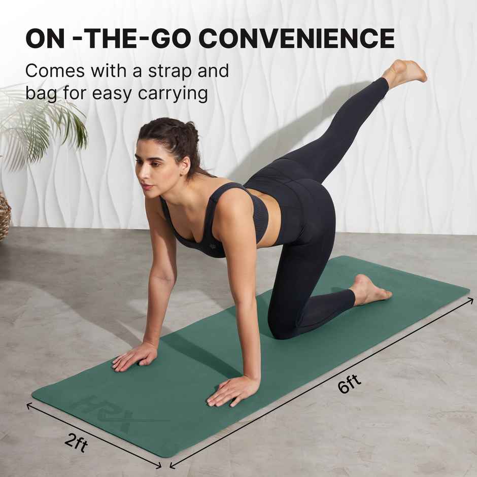 HRX Yoga Mat 4mm | Bottle Green