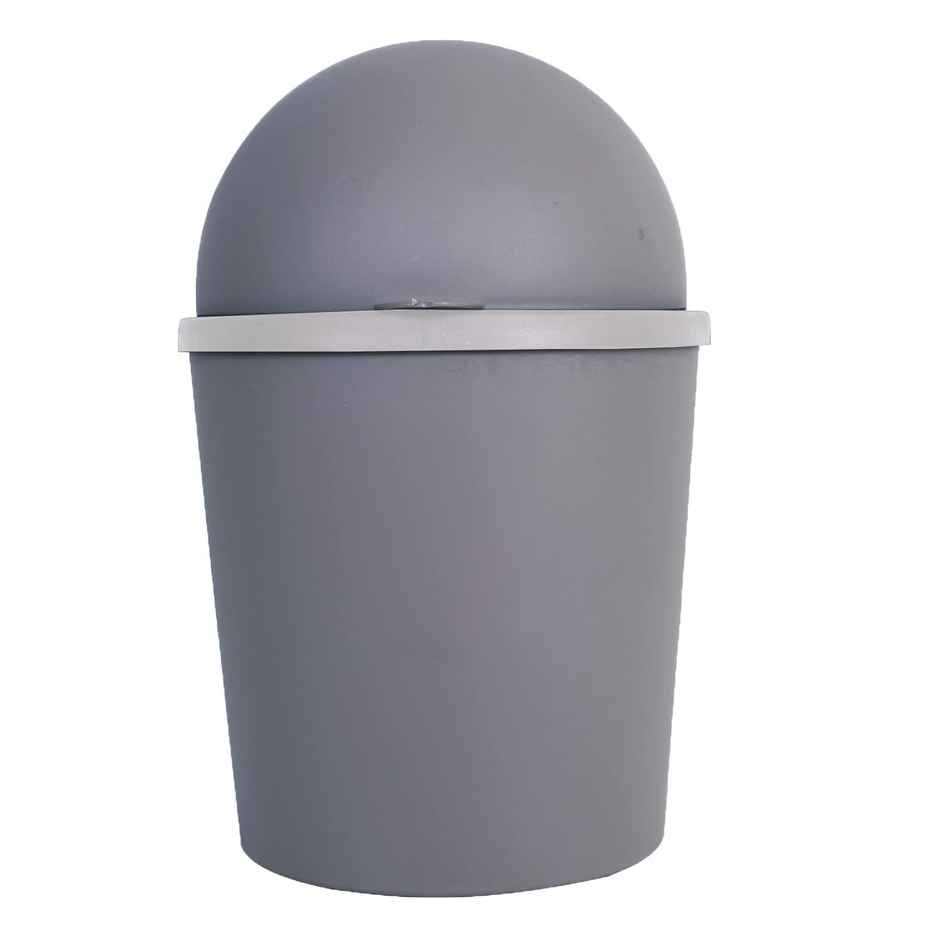 Kuber Industries Plastic Swinging Lid Waste Storage Garbage Bin | Gray