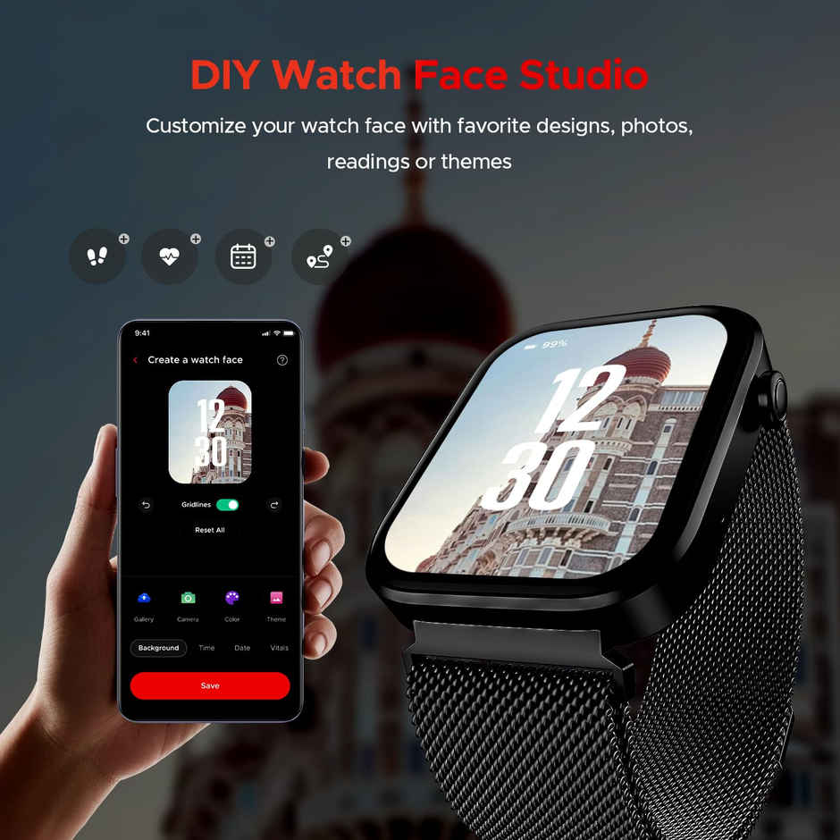 boAt Storm Call 3 Smartwatch | 1.83" Display | BT Calling - Black Metal