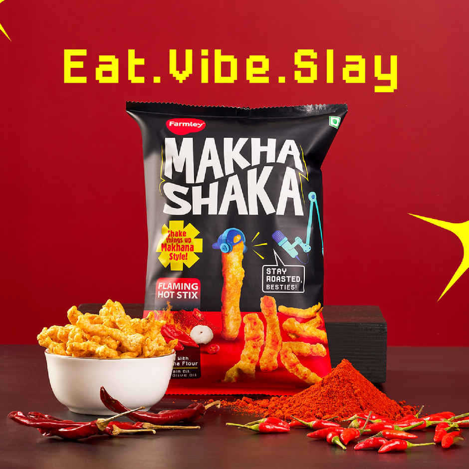 Farmley Makha Shaka | Korean Hot & Spicy / Flaming Hot Stix | Made With Makhana