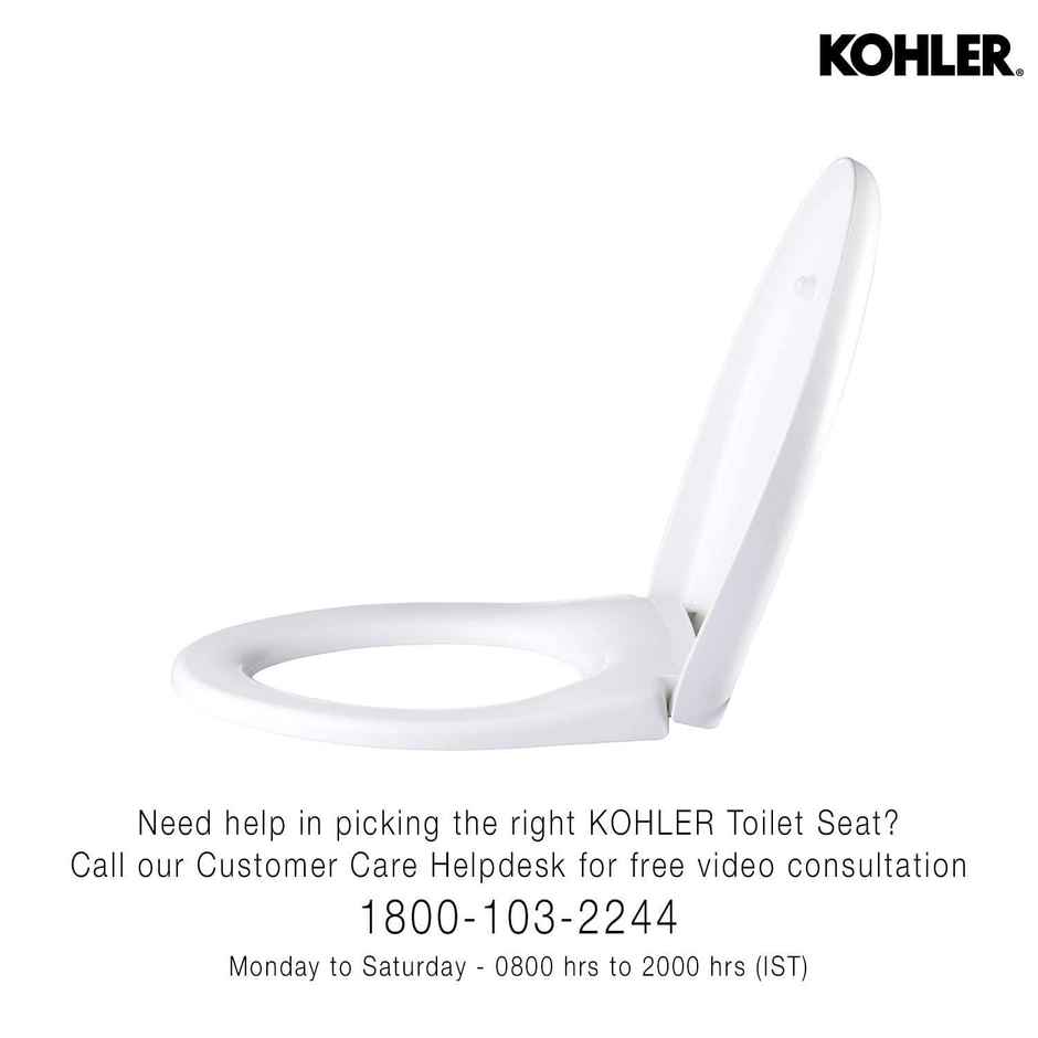Kohler Brive Toilet Seat With Oval Shaped Seat & Quiet-close Seat Lid, High Gloss Finish, White