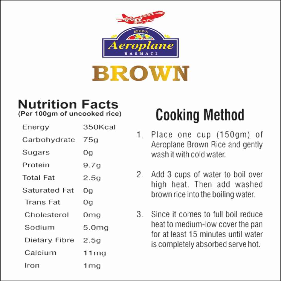 Aeroplane Brown Basmati Rice Pouch