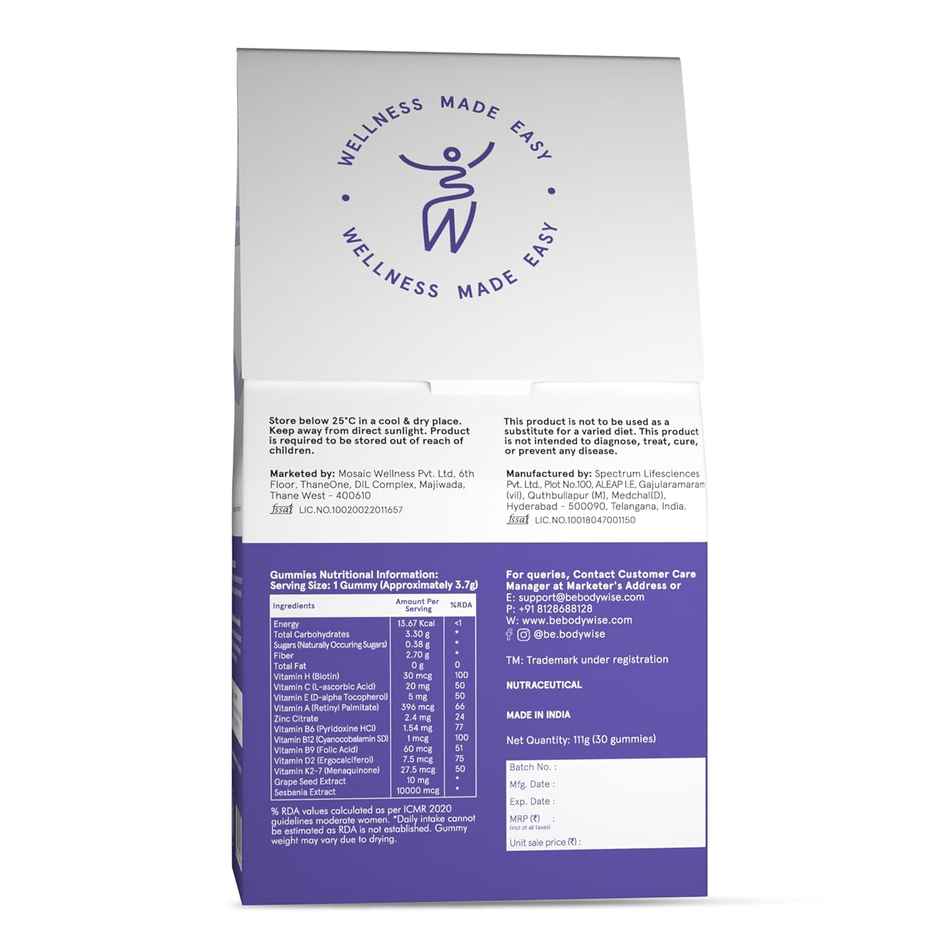 Be Bodywise Biotin Hair Health Gummies 30S Pack