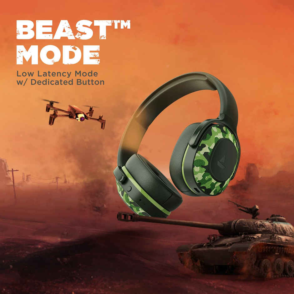 boAt Rockerz 425 Bluetooth Wireless On Ear Headphones Signature Sound, ENx Tech(Army Green)