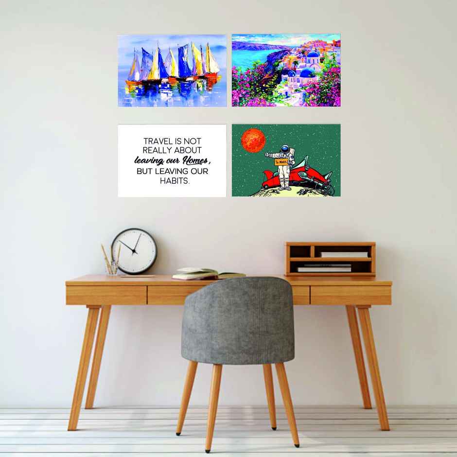 Paper Plane Design Travel Theme Wall Posters | Set of 10 | (12 Inch x 18 Inch) D4