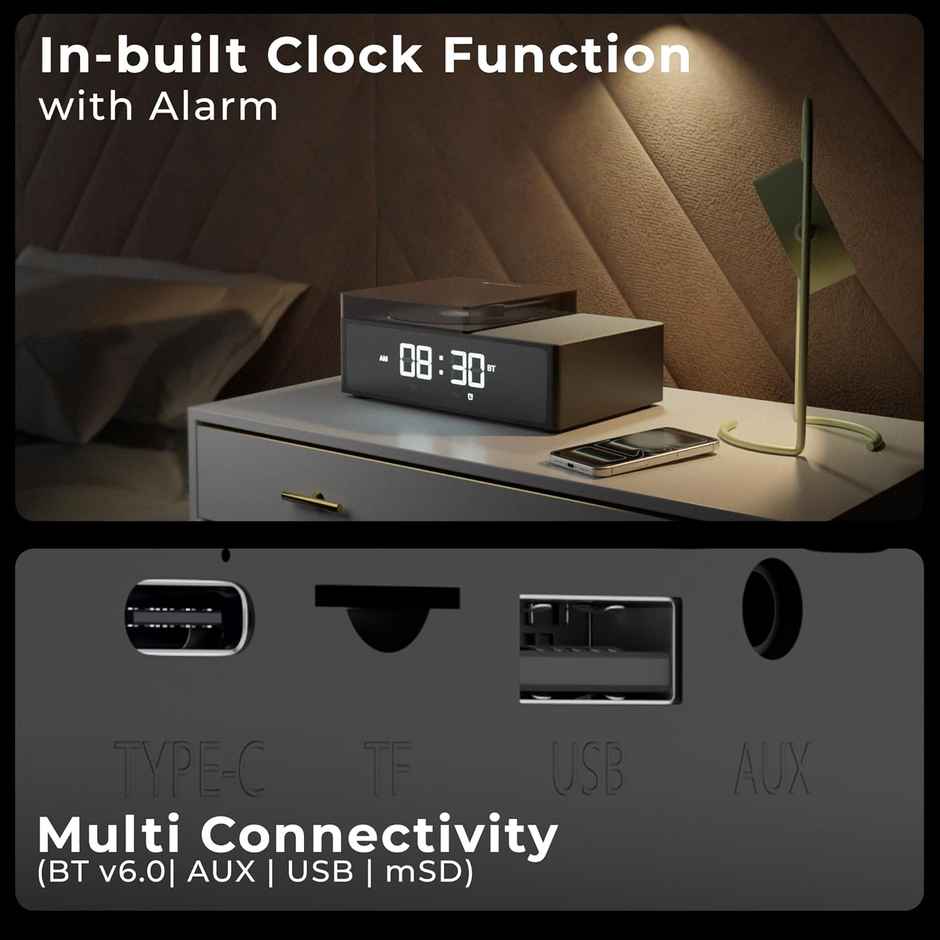 Zebronics Echospin 10W Bt 6.0 Speaker, Dual Drivers, 9 Hr Backup, Retro Design, Tws, Clock, Alarm