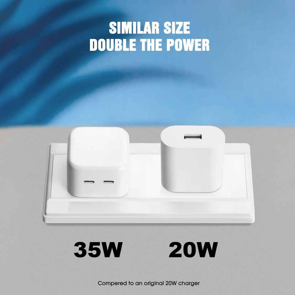 Unigen 35W Dual Usb-C Port Compact Power Adapter Pd 3.0 Usb Type C Plug Fast Wall Charger Block