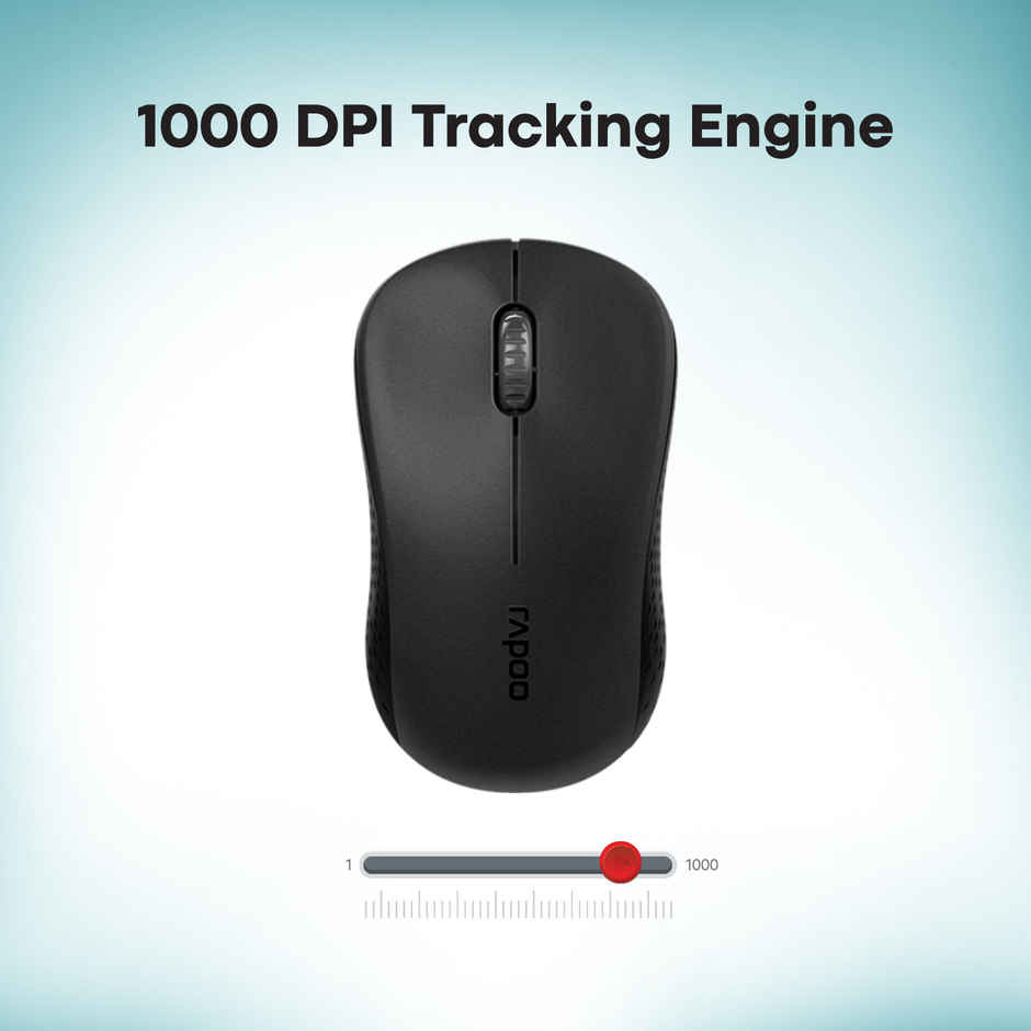 Rapoo 8000s Compact Wireless Keyboard and Mouse Combo | 30 ft Range | Made for Windows and Mac