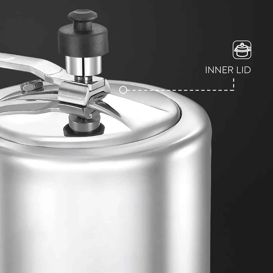 Judge By Prestige ACE Plus Inner Lid Aluminium Pressure Cooker,3L,Induction Base,5Y Warranty,Silver