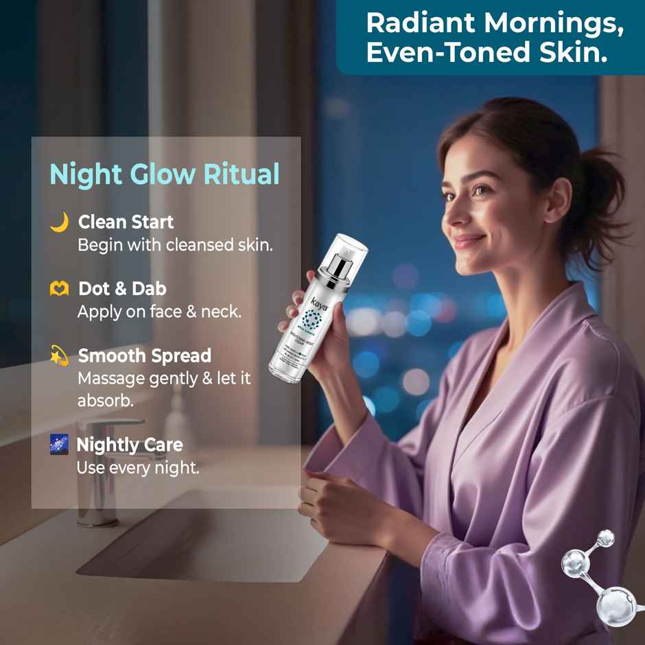 Kaya Brightening Night Cream 50Ml Azelaic Acid & Vitamin C Moisturizer For Visibly Brighter