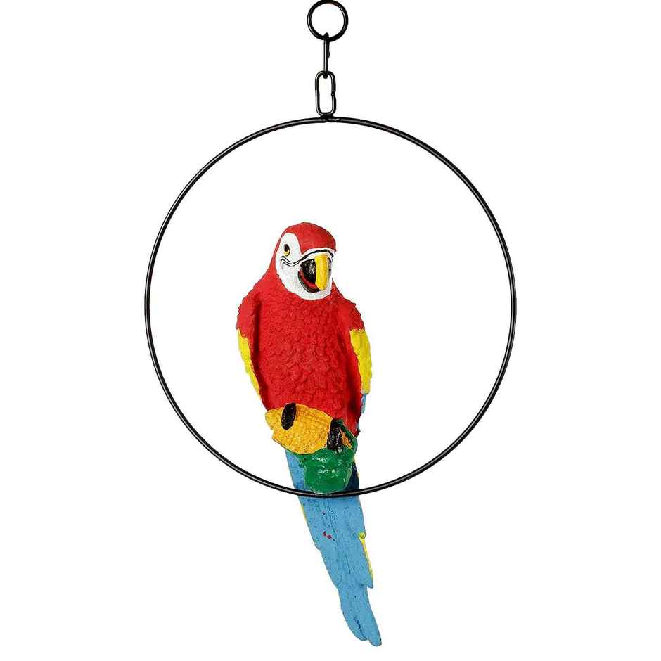 Tied Ribbons Decorative Hanging Parrot Figurine Showpiece