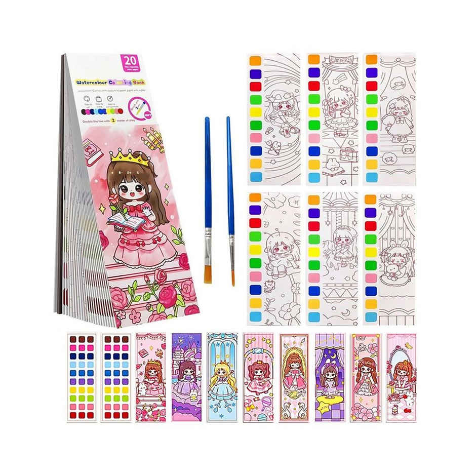 Toyshine Pack Of 4 Pocket Painting Book With Magic Water Paints 12 Drawings, 8 Water Paper
