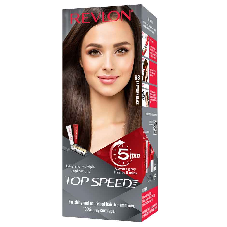 Revlon Top Speed Hair Color Small Pack Woman - Brownish Black 68